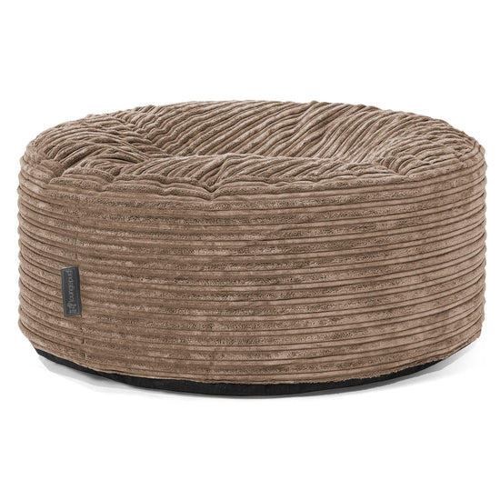 Ronde Poef - Corduroy Mocha Bruin 01
