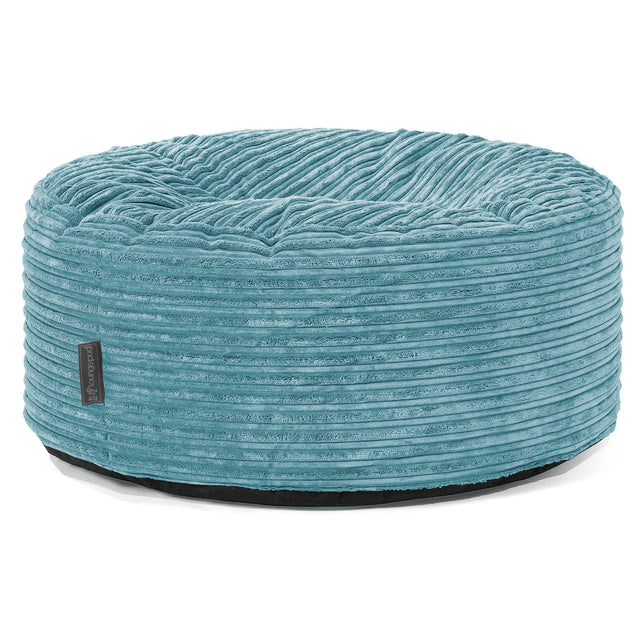 Ronde Poef - Corduroy Petrol 01