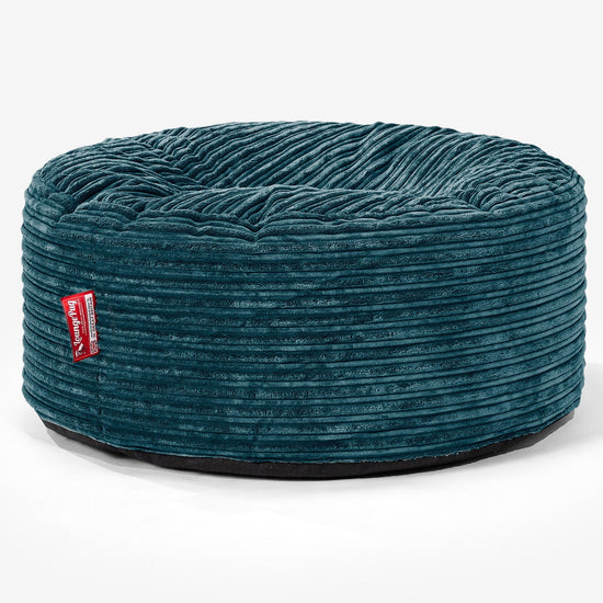 Ronde Poef - Corduroy Teal 01