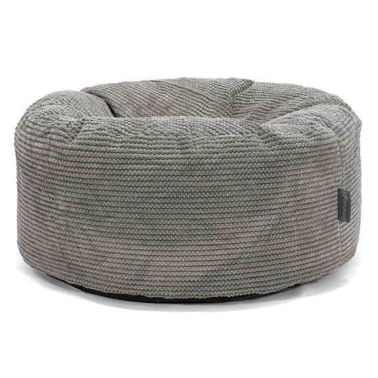 Ronde Poef - Pompom Antraciet 01