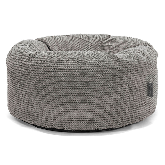 Ronde Poef - Pompom Antraciet 01