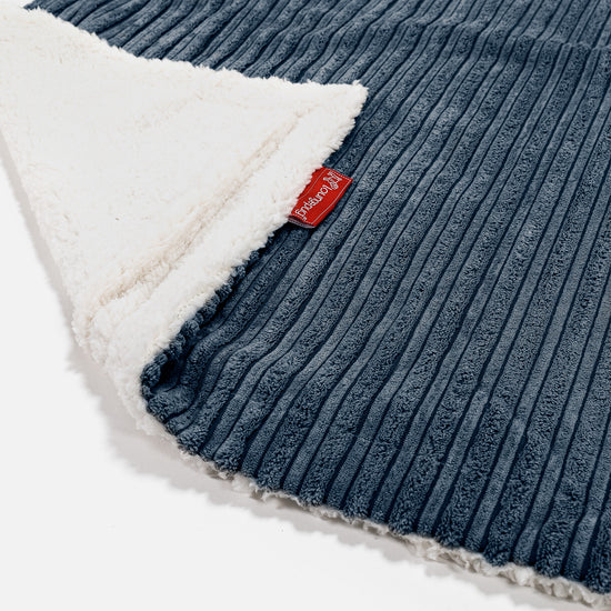 Sherpa-sprei / Deken - Corduroy Marineblauw 02