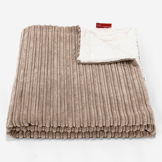Sherpa-sprei / Deken - Corduroy Zand 01