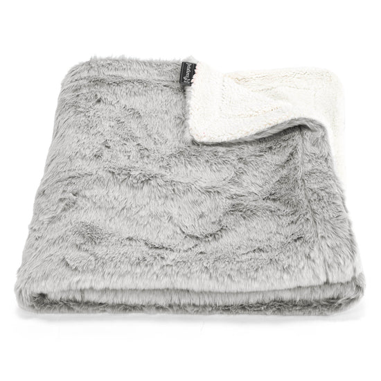 Sherpa-sprei / Deken - Nepkonijnenbont Lichtgrijs 01