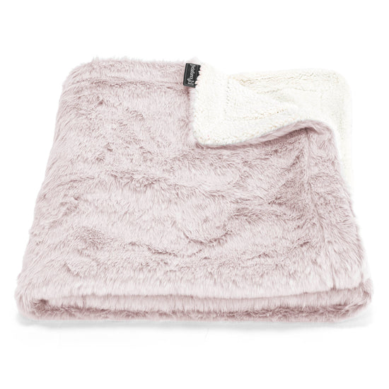 Sherpa-sprei / Deken - Nepkonijnenbont Stoffig Roze 01