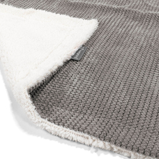 Sherpa-sprei / Deken - Pompom Antraciet 02