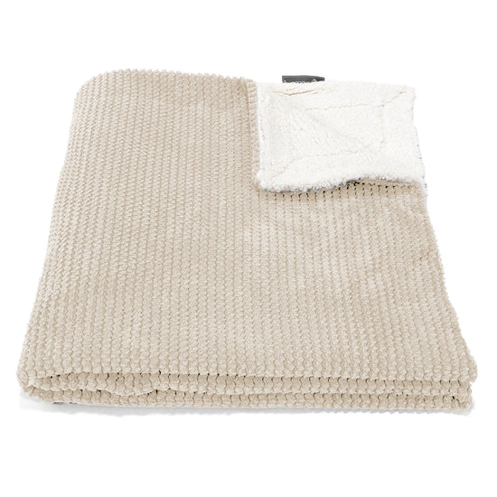 Sherpa-sprei / Deken - Pompom Crème 01