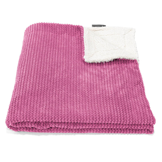 Sherpa-sprei / Deken - Pompom Roze 01