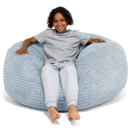 Ultracomfortabele Supersized Kinderzitzak 6-14 jaar oud - Corduroy Baby Blauw 01