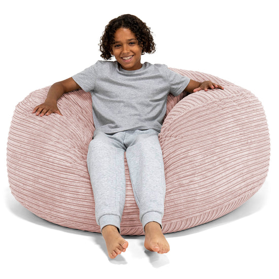 Ultracomfortabele Supersized Kinderzitzak 6-14 jaar oud - Corduroy Blozen Roze 01