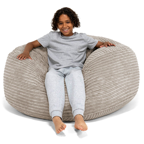 Ultracomfortabele Supersized Kinderzitzak 6-14 jaar oud - Corduroy Mink 01