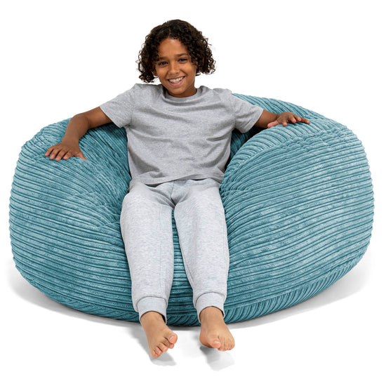 Ultracomfortabele Supersized Kinderzitzak 6-14 jaar oud - Corduroy Petrol 01