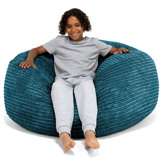 Ultracomfortabele Supersized Kinderzitzak 6-14 jaar oud - Corduroy Teal 01