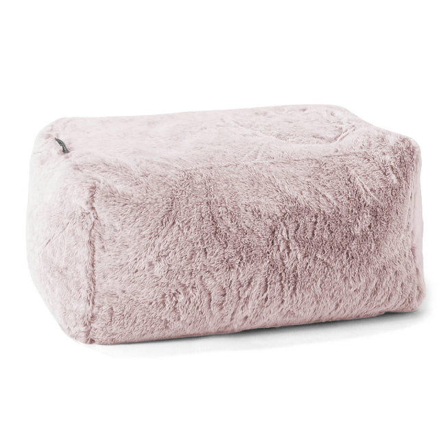 Voetenbank Poef - Nepkonijnenbont Stoffig Roze 01