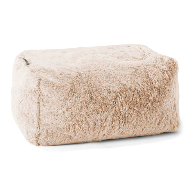 Voetenbank Poef - Nepkonijnenbont Wit 01