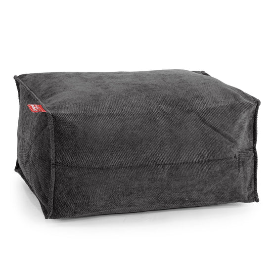 Voetenbank Poef - Wafelstof Graphite Grijs 01