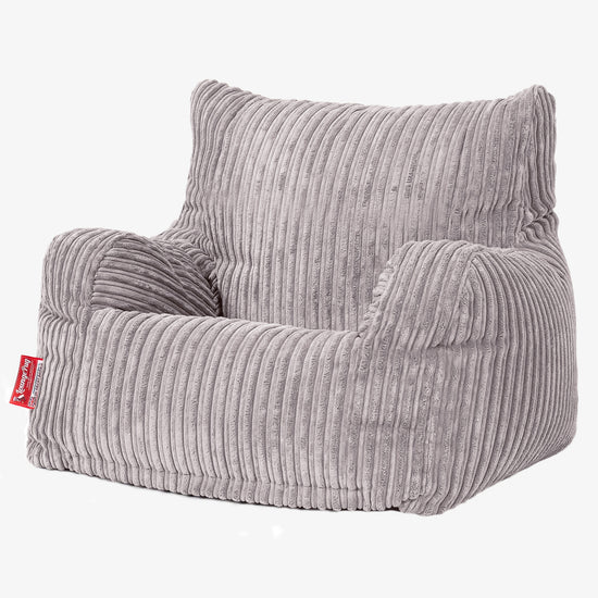 Zitbankfauteuil voor Tieners 6-14 jaar oud - Corduroy Aluminium Zilver 02