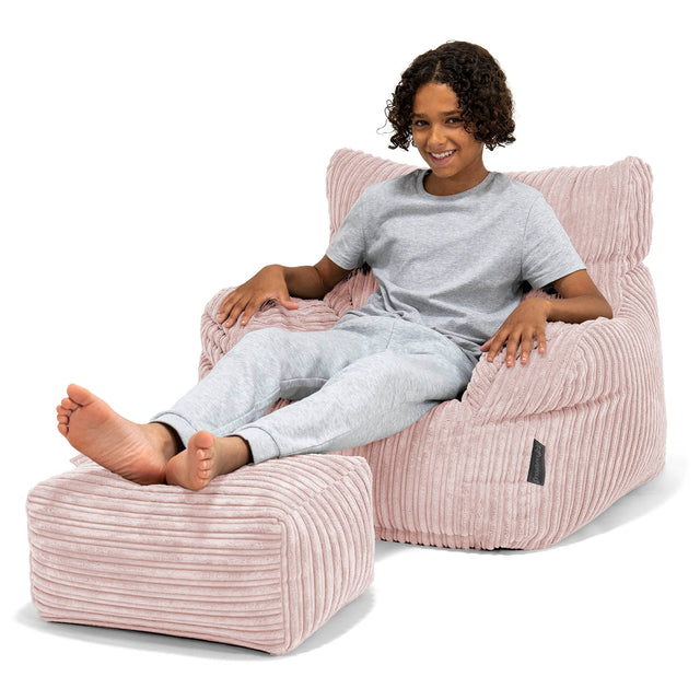 Zitbankfauteuil voor Tieners 6-14 jaar oud - Corduroy Blozen Roze 01