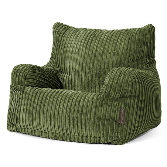 Zitbankfauteuil voor Tieners 6-14 jaar oud - Corduroy Bosgroen 02