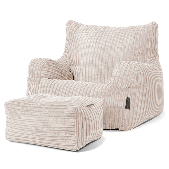 Zitbankfauteuil voor Tieners 6-14 jaar oud - Corduroy Ivoor 03