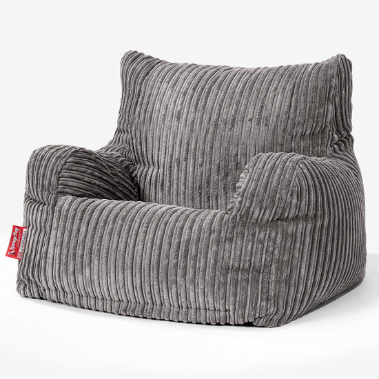 Zitbankfauteuil voor Tieners 6-14 jaar oud - Corduroy Graphite Grijs 02