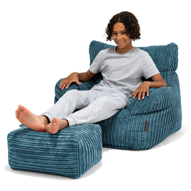 Zitbankfauteuil voor Tieners 6-14 jaar oud - Corduroy Marineblauw 01