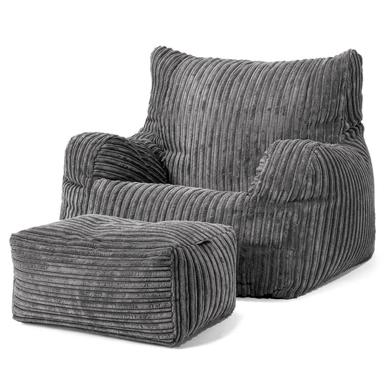 Zitbankfauteuil voor Tieners 6-14 jaar oud - Corduroy Steelgrijs 03