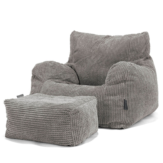 Zitbankfauteuil voor Tieners 6-14 jaar oud - Pompom Antraciet 03