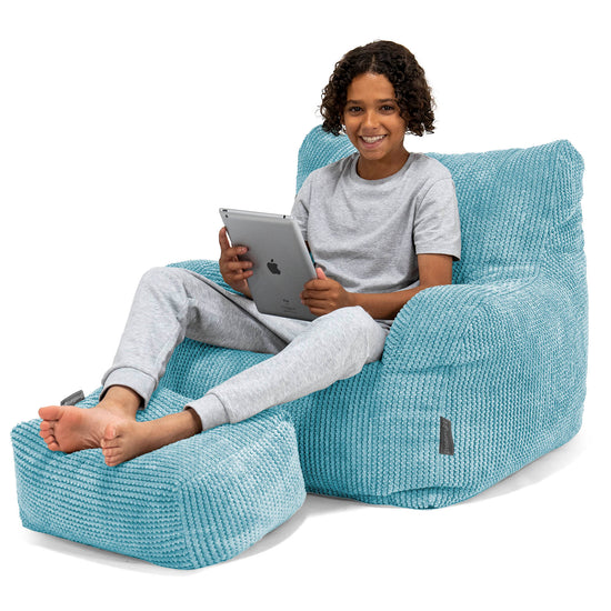 Zitbankfauteuil voor Tieners 6-14 jaar oud - Pompom Petrol 01