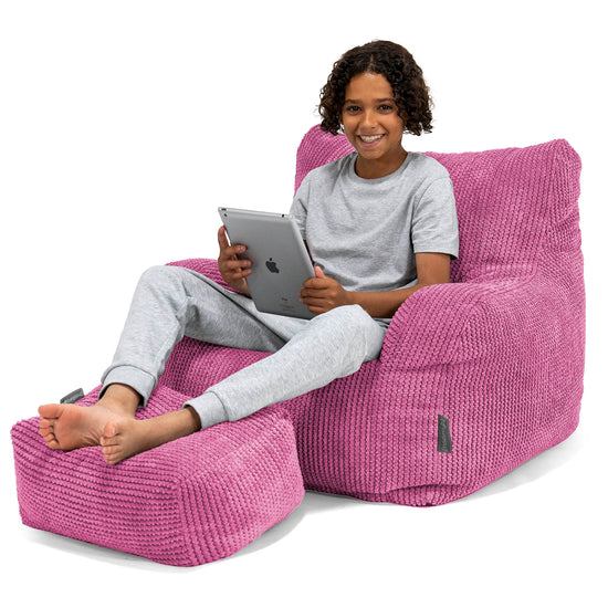 Zitbankfauteuil voor Tieners 6-14 jaar oud - Pompom Roze 01