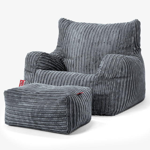 Zitzak Fauteuil - Corduroy Steelgrijs 02
