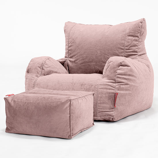 Zitzak Fauteuil - Fluweel Roze 02
