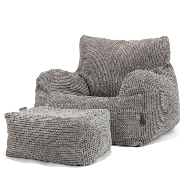 Zitzak Fauteuil - Pompom Antraciet 02