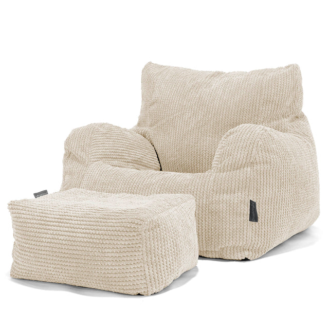 Zitzak Fauteuil - Pompom Crème 02