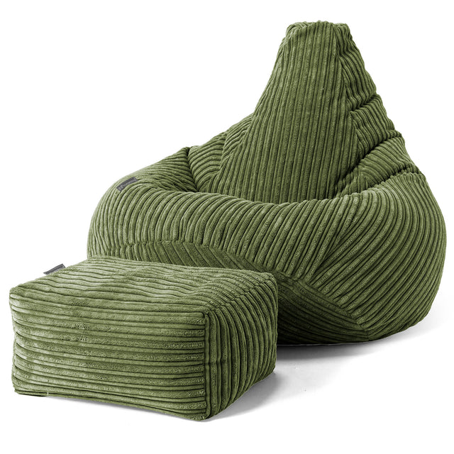 Zitzak Gaming Stoel - Corduroy Bosgroen 01