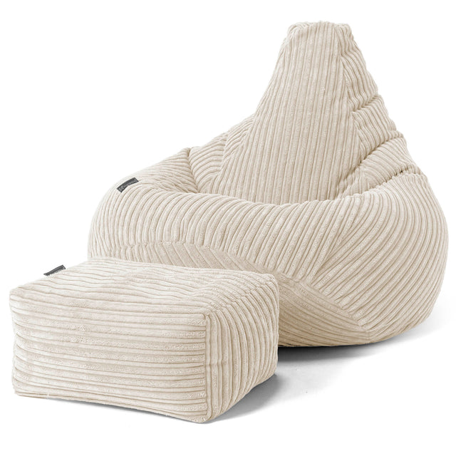 Zitzak Gaming Stoel - Corduroy Crème 01