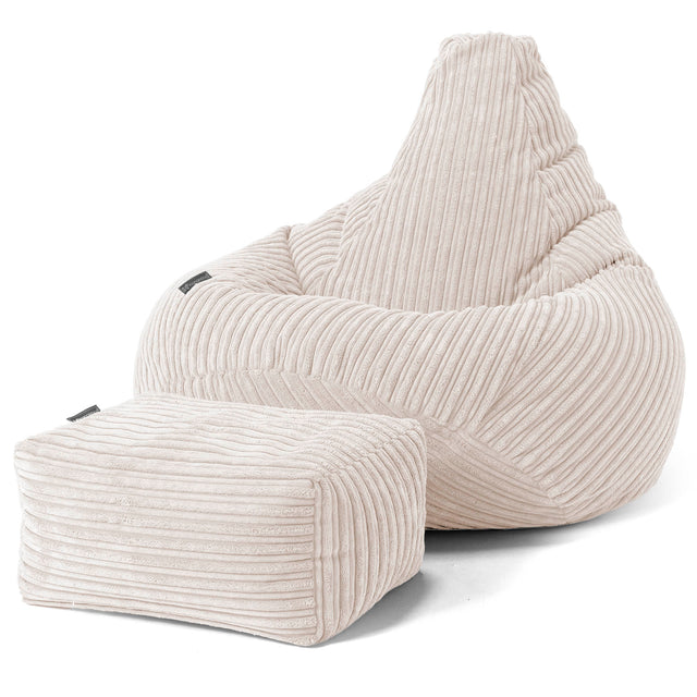 Zitzak Gaming Stoel - Corduroy Ivoor 01