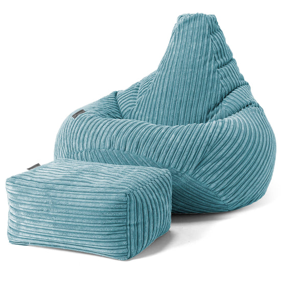 Zitzak Gaming Stoel - Corduroy Petrol 01
