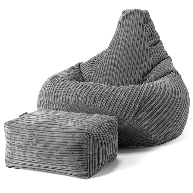 Zitzak Gaming Stoel - Corduroy Steelgrijs 01