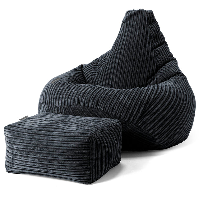 Zitzak Gaming Stoel - Corduroy Zwart 01