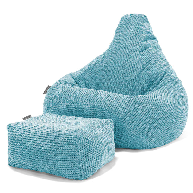 Zitzak Gaming Stoel - Pompom Petrol 01