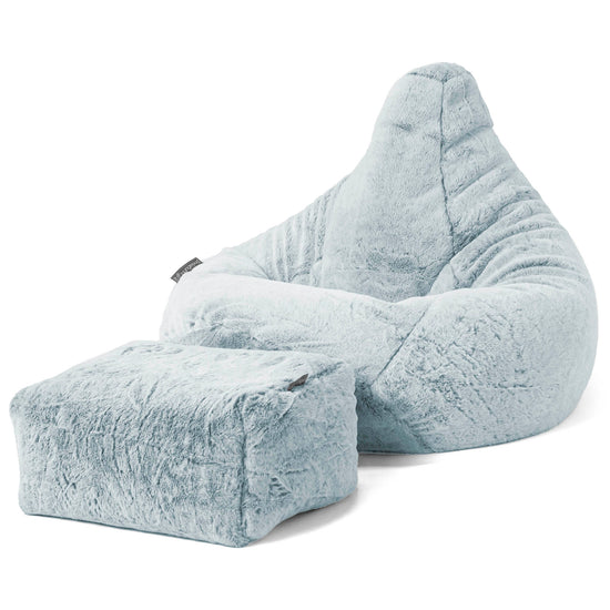 Zitzak Gaming Stoel - Nepkonijnenbont Stoffig Blauw 01