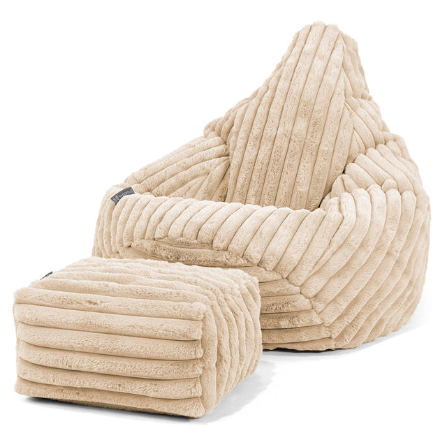 Zitzak Gaming Stoel - Ultra Pluche Corduroy Crème 01