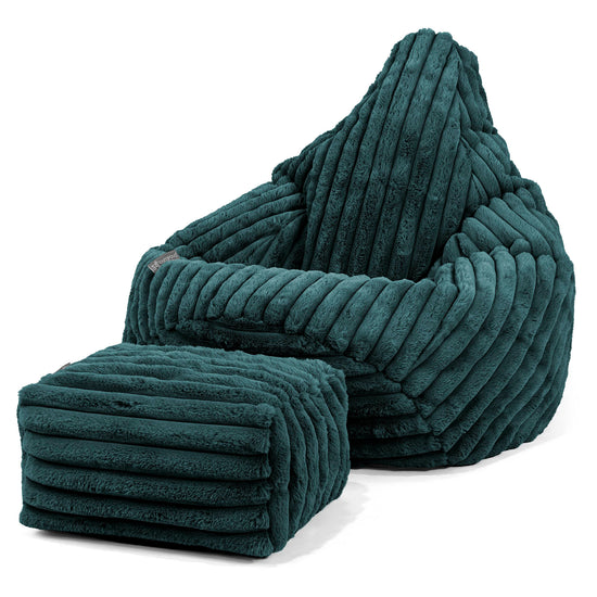 Zitzak Gaming Stoel - Ultra Pluche Corduroy Teal 01