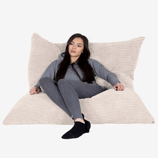 Zitzak Vloerkussen XL - Corduroy Ivoor 02