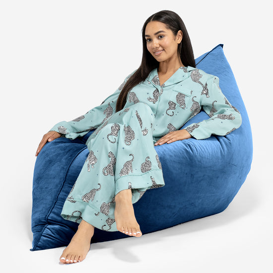 Zitzak Vloerkussen XL - Fluweel Marineblauw 04