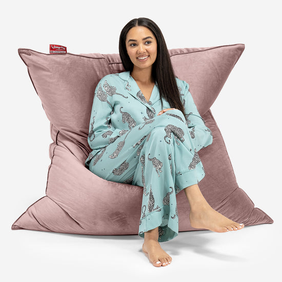 Zitzak Vloerkussen XL - Fluweel Roze 01