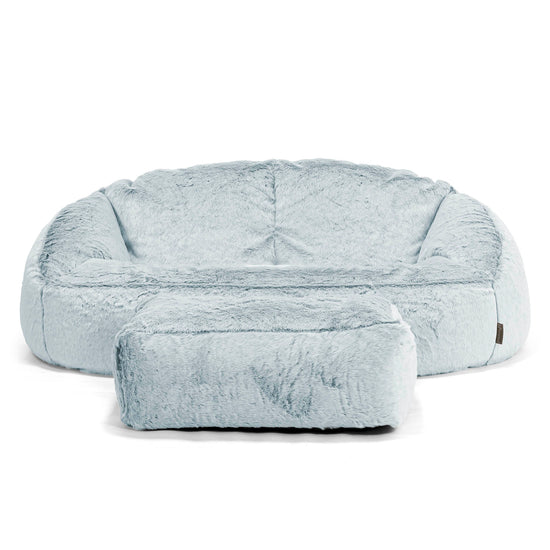 Zitzakbank Bubble - Nepkonijnenbont Stoffig Blauw 02