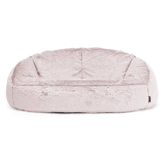 Zitzakbank Bubble - Nepkonijnenbont Stoffig Roze 01