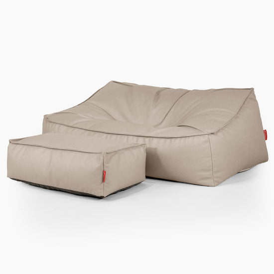 Zitzakbank Sloucher - Veganistisch Leer Ivoor 02